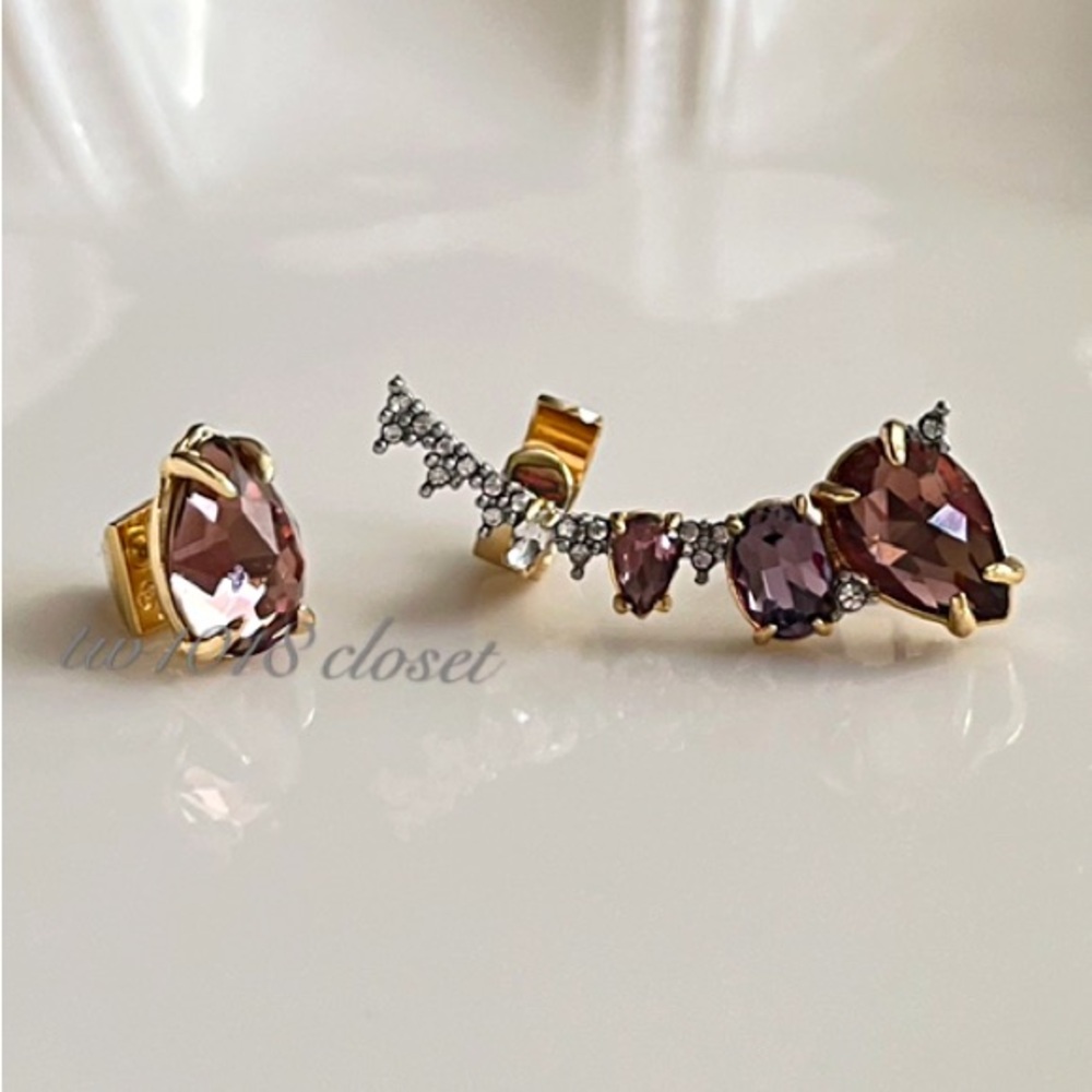 Alexis Bittar Crystal Ear Climber & Stud Earrings